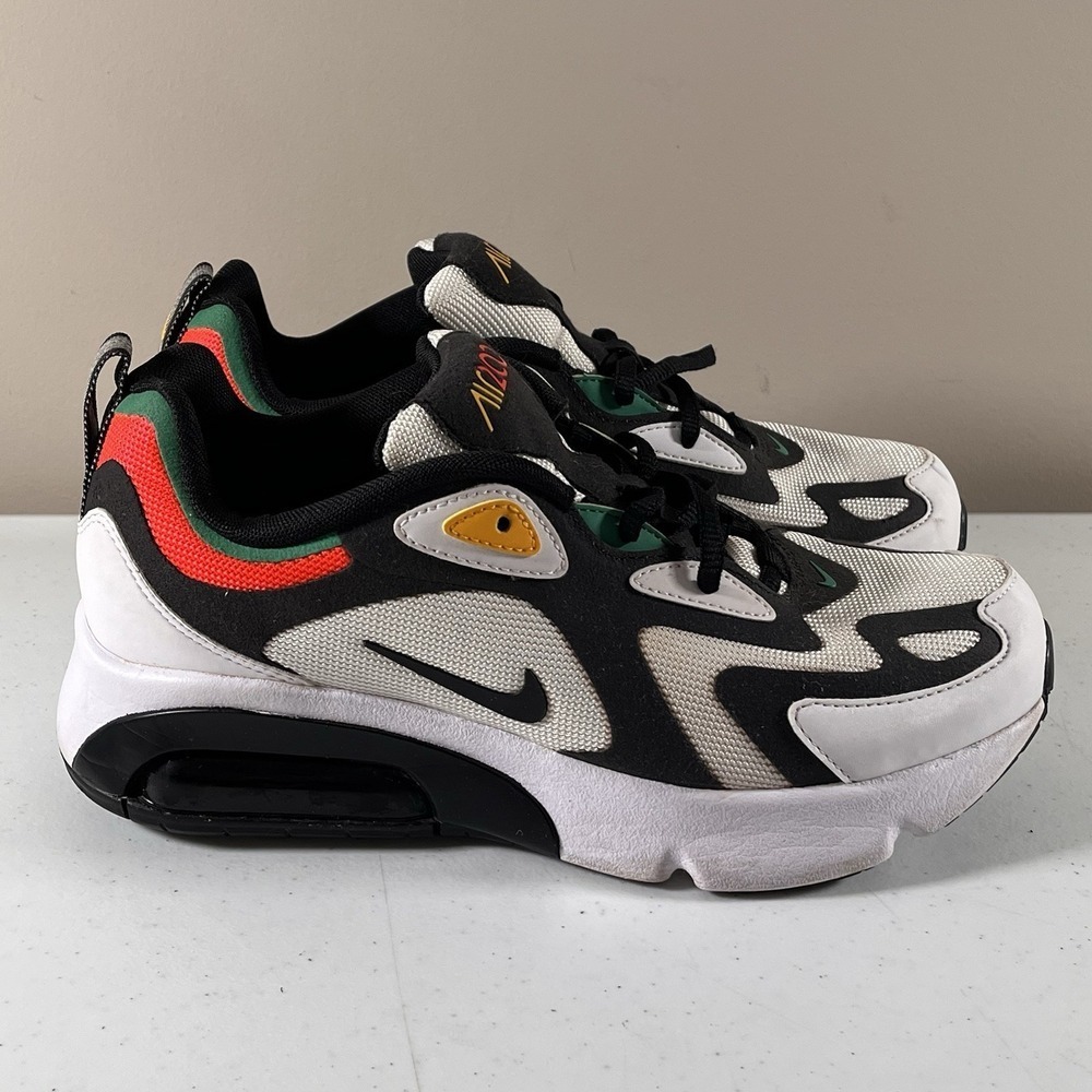 Nike Air Max 200 Rasta Bright Crimson GS Sneakers AT5627-100 Size 6Y - Picture 2 of 10